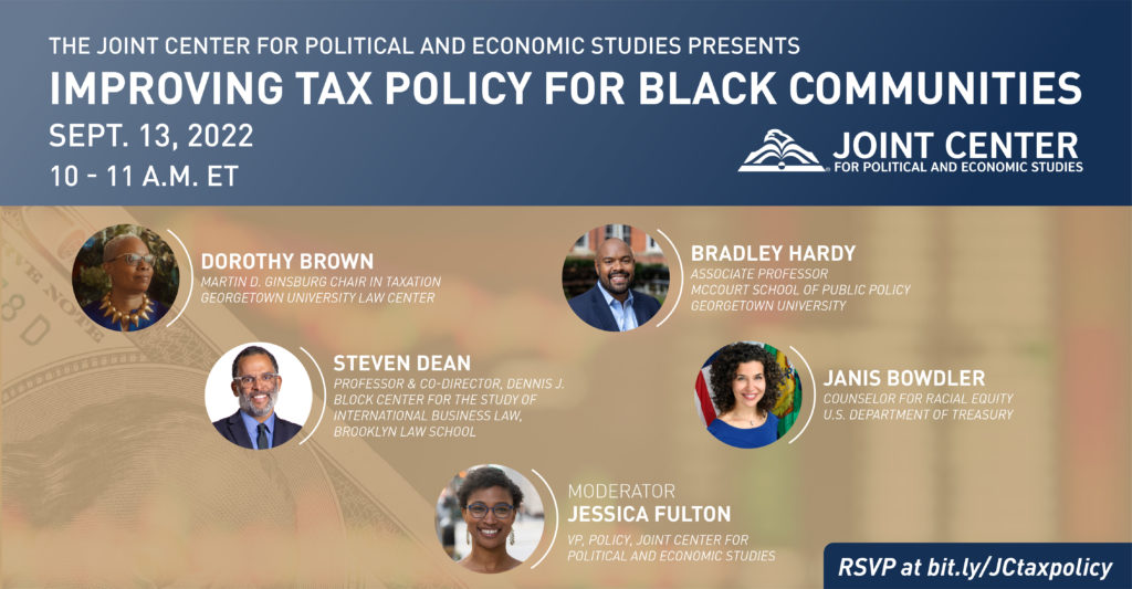 Improving Tax Policy for Black Communities Event Flyer